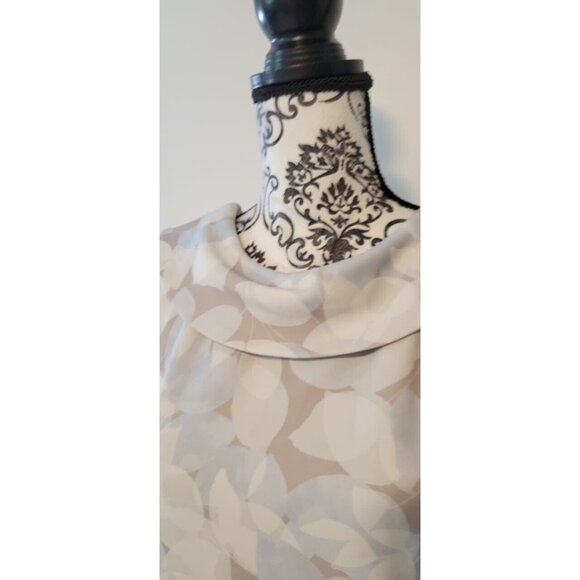 CALVIN KLEIN BEIGE FLORAL DRESS SIZE 14 - Picture 2 of 16